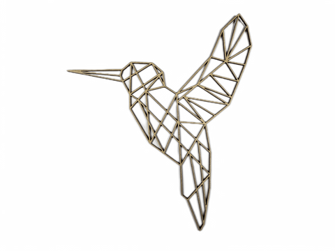 Polygonal Hummingbird in Flight Wall Art