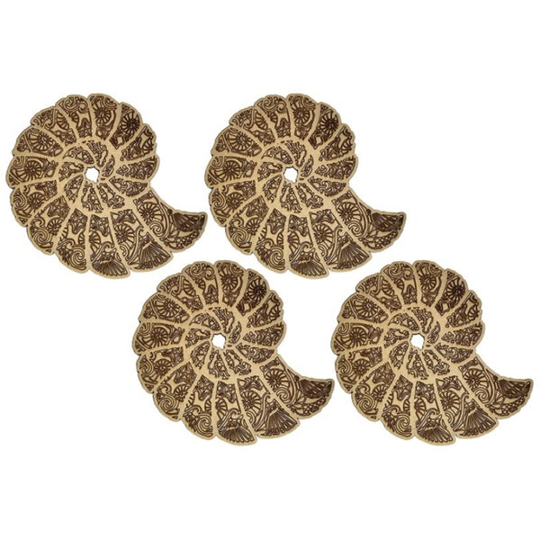 Nautilus Shell Coasters with detailed etching (Set of 4)