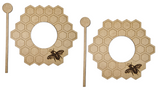 Curtain Tie Back Set of 2 - Honeycomb with Engraved Bee motif