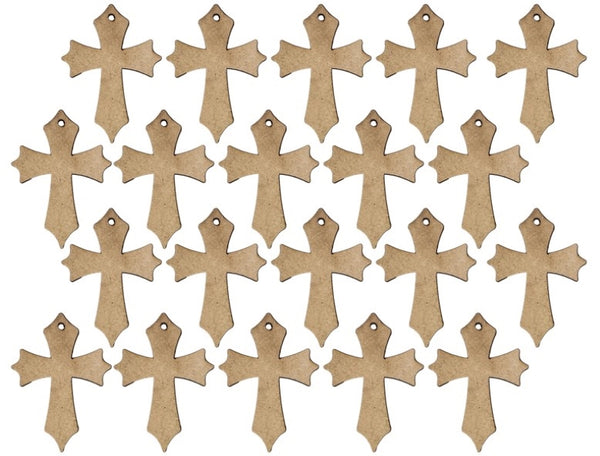 MDF Cross Keyring Blanks (Pack of 20)