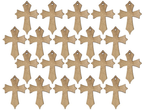 MDF Cross Keyring Blanks (Pack of 20)