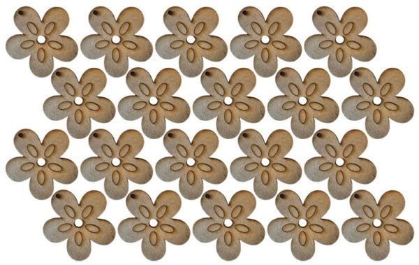 MDF Flower Shaped Keyring Blanks (Pack of 20)