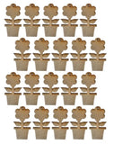 MDF Flower in Pot Shaped Keyring Blanks (Pack of 20)