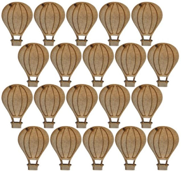 MDF Hot Air Balloon Shaped Keyring Blanks (Pack of 20)