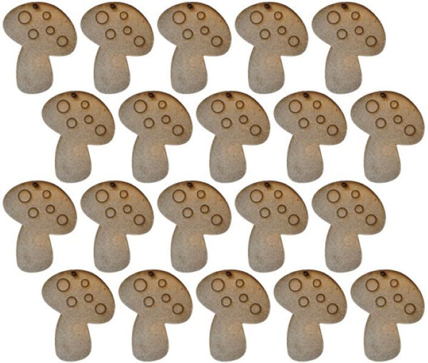 MDF Mushroom Shaped Keyring Blanks (Pack of 20)