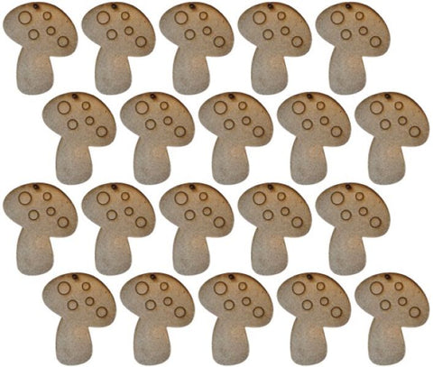 MDF Mushroom Shaped Keyring Blanks (Pack of 20)