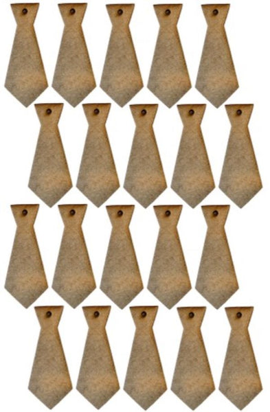 MDF Neck Tie Shaped Keyring Blanks (Pack of 20)