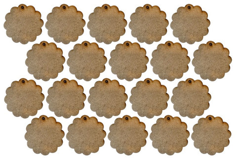 MDF Scalloped Circles Keyring Blanks (Pack of 20)