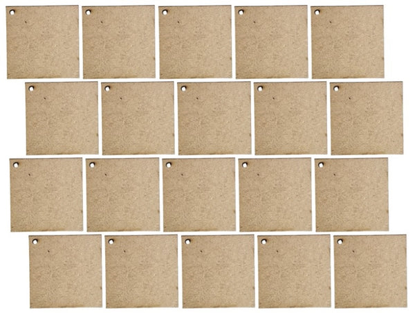 MDF Square Keyring Blanks (Pack of 20)