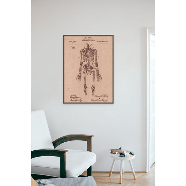 Vintage Patent Sketch Style Anatomical Skeleton - Unframed