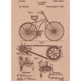 Vintage Patent Sketch Style Bicycle - Unframed