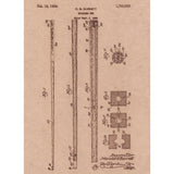 Vintage Patent Sketch Style Billiards Cue - Unframed