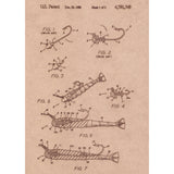 Vintage Patent Sketch Style Fishing Lure - Unframed