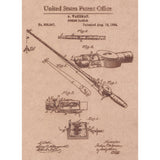 Vintage Patent Sketch Style Fishing Rod - Unframed