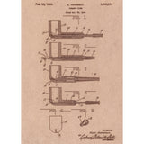 Vintage Patent Sketch Style Tobacco Pipe - Unframed