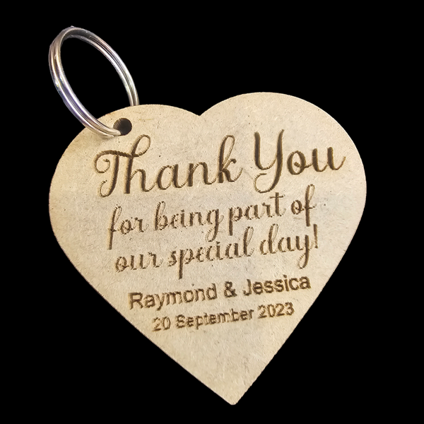 Personalised Wedding Thank you Keyrings