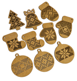 Needlework cross-stitch Christmas Ornament blanks (Set of 10)