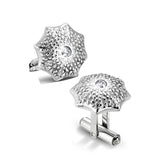 Stainless Steel Octagon Cufflinks with Clear CZ (Pair)